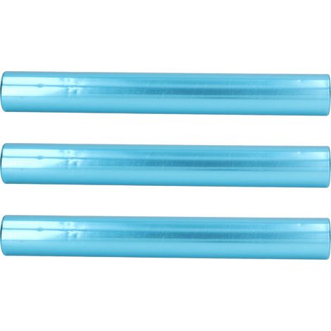 Set aus 3 Wettkampf-Staffelstäben, leuchtende Farbe, aus perforierter Aluminiumlegierung, für Training und Wettkampf (blau). (1/4)