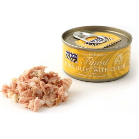 Fish4Cats - Filets de thon au fromage - Aliment humide pour chat 70 g