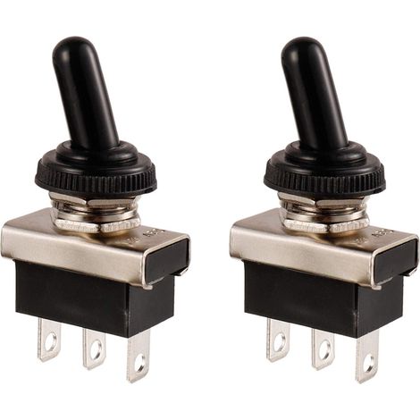 BOJACK Rocker Switch SPDT ON-ON 3 Terminal 12VDC 25A with Waterproof Cap 102 Pack of 2 (1/5)