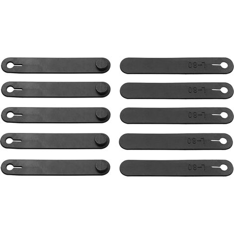 Serre-câbles - Lot de 10 - Caoutchouc - Gestion Fils Moto - Fixation Câble - 93x15 mm (1/5)