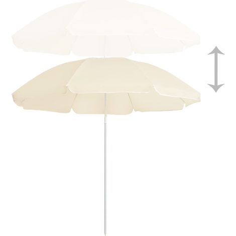 Parasol de jardin，Parasol d'extérieur avec mât en acier sable 180 cm CFW85773 (1/5)