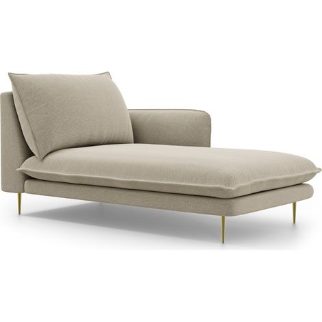Méridienne droite en tissu structurel beige (1/5)