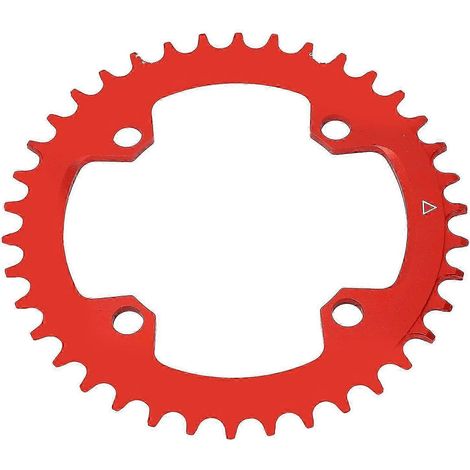 Plateau unique étroit/large compatible avec les VTT, plateau rond à denture positive/négative, alliage d'aluminium rouge AQWHBYV (1/4)