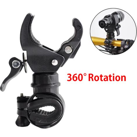 Soporte para luz de bicicleta, rotación de 360°, ABS resistente, manillar de 20-35 mm, soporte LED universal (1/5)