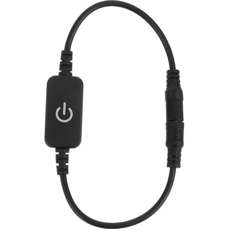 Interrupteur tactile pour éclairage, en plastique noir, 1 LED fixe sans scintillement (1/5)