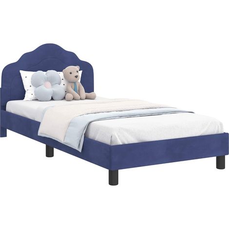 Children's Bed Frame with Headboard Police Blue 90 x 190 cm vidaXL