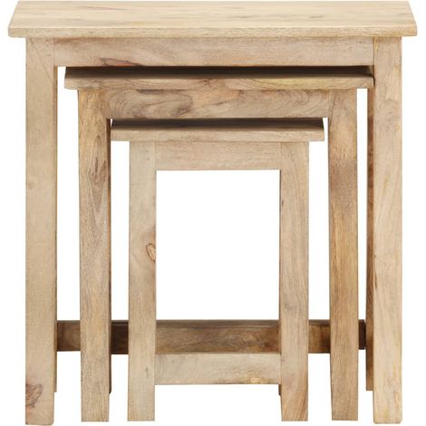 Maison Exclusive - Tavolini Impilabili 3 pz in Legno Massello di Mango