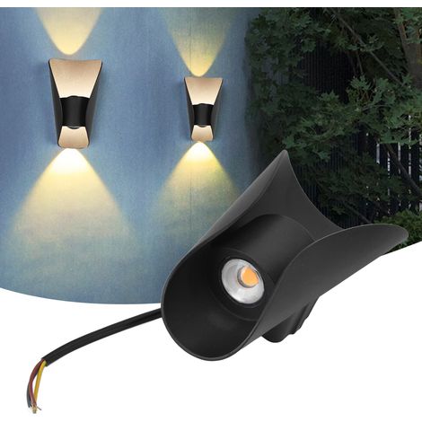 Applique murale extérieure à LED, style nordique minimaliste, pour cour, éclairage par le haut et par le bas, applique LED, éclairage extérieur pour couloir, porte ou terrasse. (1/5)