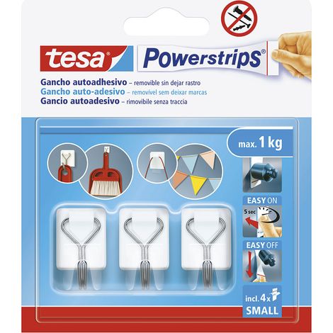 Piccoli ganci autoadesivi bianchi “Powerstrips S” (1/2)