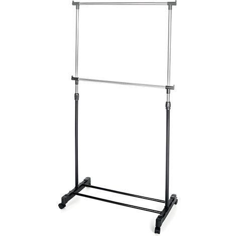 Appendiabiti Regolabile In Metallo – Stand Portabiti Con Ruote 360° Da 85 A 160 Cm