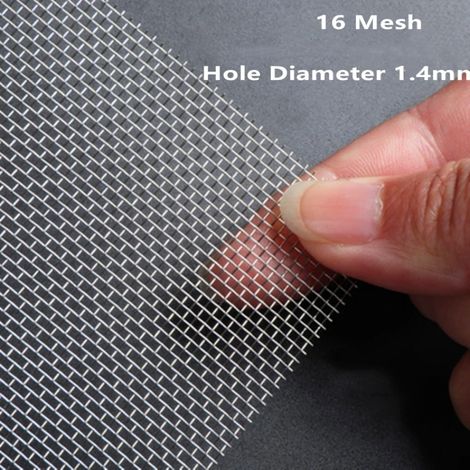 (16 Mesh 1400Micron-50cm by 1 meter)All Size 304 Stainless Steel Filter Wire Mesh Woven Wire Sieve Plate Screen Mesh (1/4)