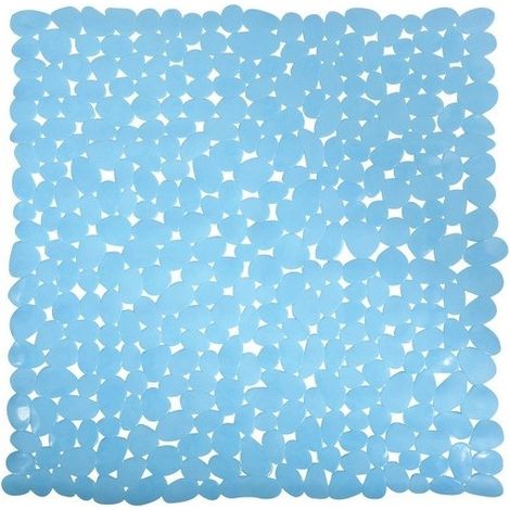 Tapis Fond de douche PVC GALETS 53x53cm Bleu Ciel MSV (1/5)