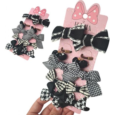 Set di fasce per capelli, fiocchi bianchi e neri, 10 pezzi, alla moda (1/3)
