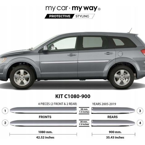 Dodge Journey 05-19 Chrom-Türschutzleisten (1/3)