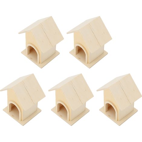 Lot de 5 nichoirs en bois, mangeoires à oiseaux uniques à monter soi-même, décorations pour jardin et terrasse. (1/5)