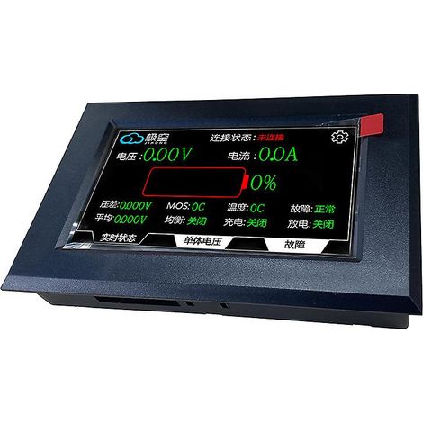 Testeur de tension pour batteries lithium JK 8S-24S (9S, 10S, 12S, 13S, 17S, 18S, 20S, 21S) avec écran LCD 4,3 pouces (24 V, 36 V, 48 V) et écran d'affichage LCD 4,3 pouces. (1/5)