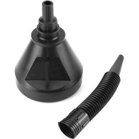 L'entonnoir de carburant de voiture peut bec pour le mazout essence diesel essence 2016 2 en 1 entonnoir en plastique noir (1/5)