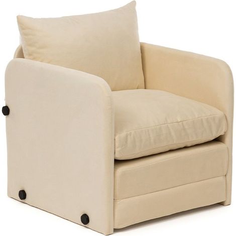 Fauteuil convertible en tissu beige - Luz