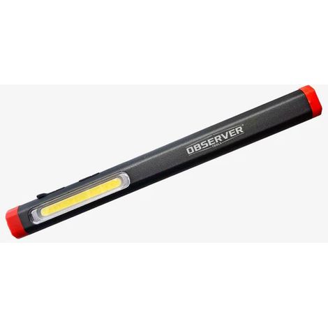 Lampe stylo Observer Tools LED Rechargeable, Gris/Rouge, 300 lm, IP54 ( Prix pour 1 ) (1/2)