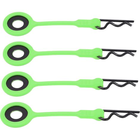 Lot de 4 clips de fixation universels en silicone et métal pour carrosserie de voiture RC 1/10 (vert). (1/5)