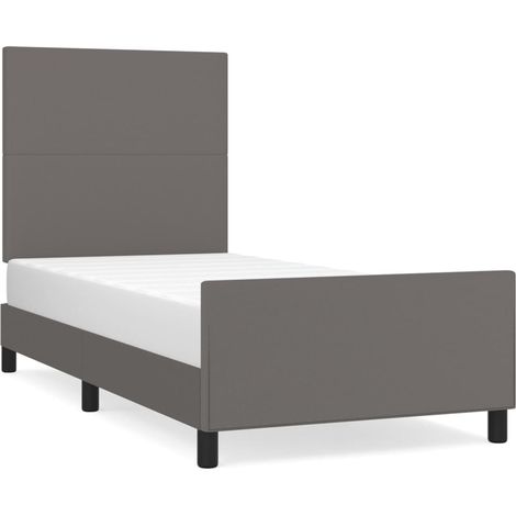 Maison Exclusive - Cadre de lit sans matelas gris 90x190 cm similicuir