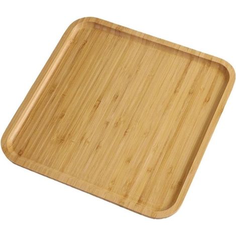 Planche de service carrée en bambou - Planche de service - 30 x 30 cm - Pour dîner, fête et bar - Naturel (1/5)
