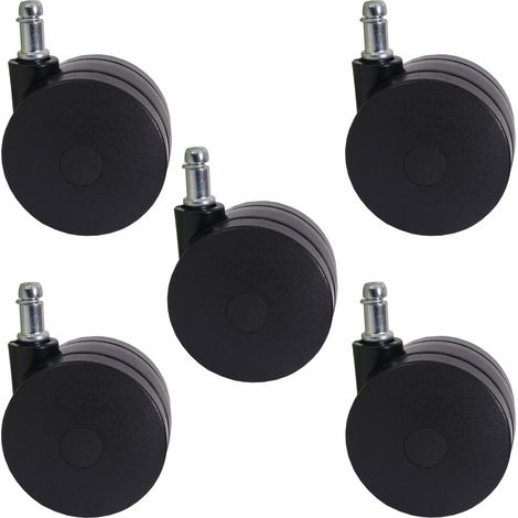 5x roulettes universelles T533, charge jusqu'à 150kg, roulettes pour chaises de bureau (1/4)