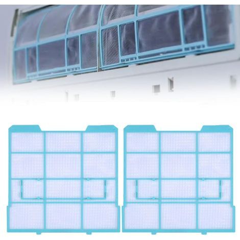 Lot de 2 filtres de climatisation - Grille intérieure - Filtre à poussière - Accessoire pour climatiseurs split - Facile à installer et lavable - Filtre universel de climatisation (29 x 27,5) (1/5)