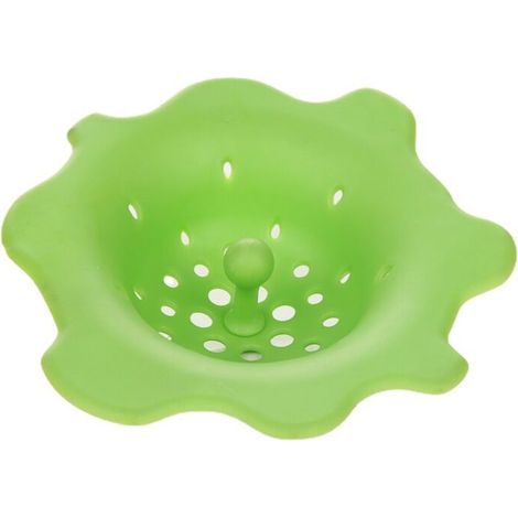 Colorful Silicone Kitchen Sink Drain, Shower Drain, Hair Catcher, Bathroom Floor Drain (Color: GREEN)