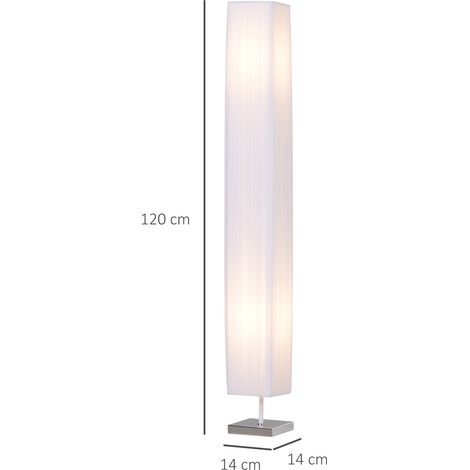 Moderne Stehlampe, Wohnzimmer-Stehlampe, Stoff, 14×14×120 cm, Weiß