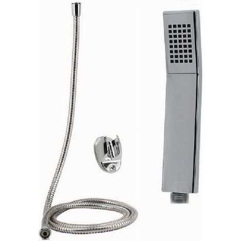 Trade Shop - DOCCETTA DOCCINO SOFFIONE RETTANGOLA DOCCIA BAGNO 69088 LACCCCIO 1.8MT STAFFA - (1/2)