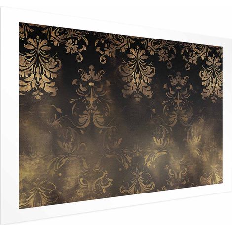 Poster – Dunkle Barockmuster mit goldenen Akzenten