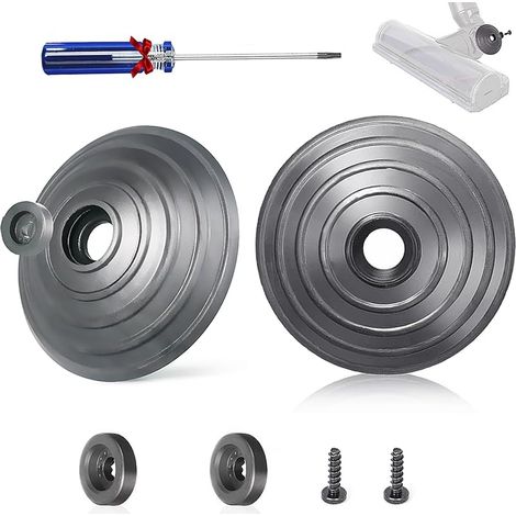 V-Ball Roues Rechange pour Dyson V6 V7 V8 V10 V12 DC58 DC59 DC62 DC72 DC74 SV10 SSV12 SV20, Accessoires tête de Nettoyage entraînement Direct 35W 50W, 2roues+ 2vis + 2fixations +Tournevis (1/5)