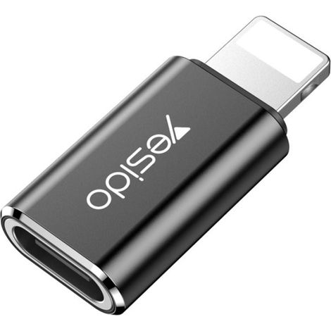 Adaptador OTG Yesido USB C a Lightning Negro