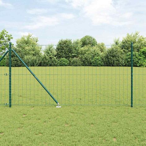 Zaun mit Pfosten Grün 1,2 x 10 m Stahl und PVC