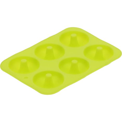 6-teilige Silikon-Donutform mit runden Fächern, Schokoladenkuchen- und Brotbackform, Grün (1/5)