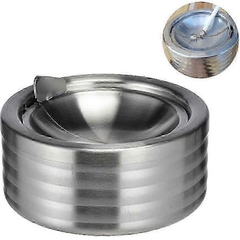 Cendrier durable et élégant avec couvercle pour fumeurs - Fabriqué en acier inoxydable, accessoire idéal pour votre expérience de fumeur (1/5)