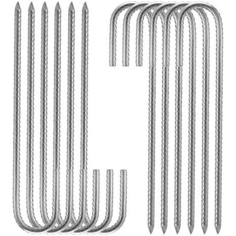 argent Piquets de fixation sol XL, Sardines, Lot de 10, galvanis, tente, 30 cm, Acier lectrozingu (1/4)