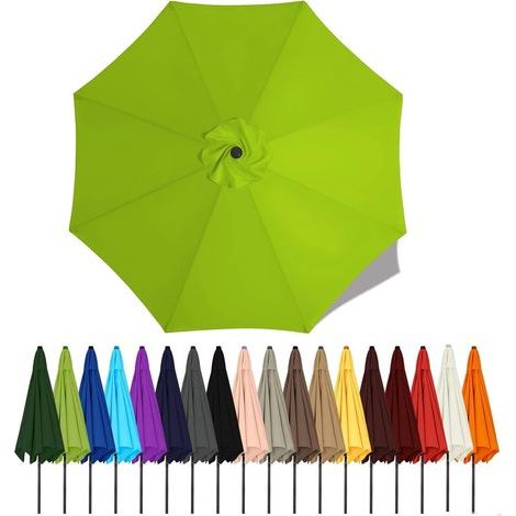Ersatzüberdachung für Terrassenschirme, Schirmtuch für den Garten im Innenhof, Strand, UV-Schutz, Ersatzbezug (Hellgrün, 2,5 m – 6 Rippen) (1/5)