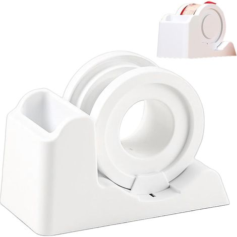 Soporte para cinta adhesiva  Dispensador de pegatinas reutilizable para sellar  Accesorio de escritorio multifuncional antideslizante, base estable para cajas de vasos y etiquetas de comida a domicili (1/5)