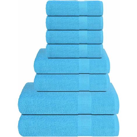 Ensemble de 8 serviettes FROGN Turquoise 360 g/m²
