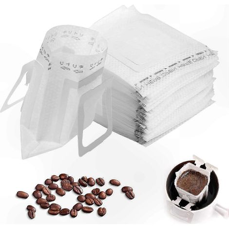 Lot de 100 filtres à café, format portable pour tasses, idéal pour la maison, le bureau, les voyages et le camping. (1/5)