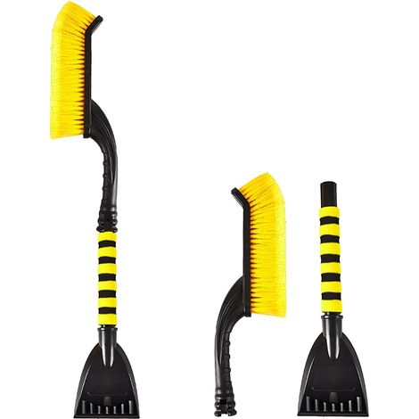 Grattoir à glace de voiture, brosse à neige, brosse à neige pour pare-brise d'hiver, brosse à neige, convient pour portes de voiture, capots et rétroviseurs Rouge (1/5)
