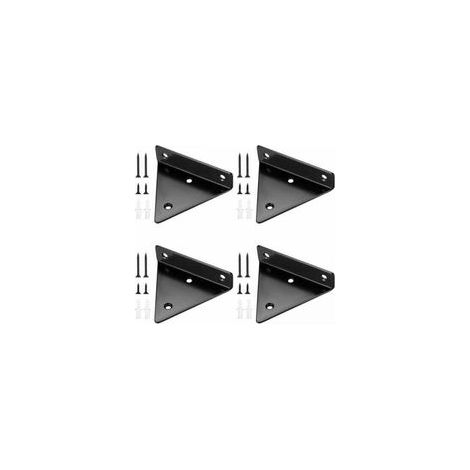 4 soportes para estantes flotantes, soportes triangulares invisibles para estantes de pared, soportes metálicos para estantes de pared - Crezuo (1/4)