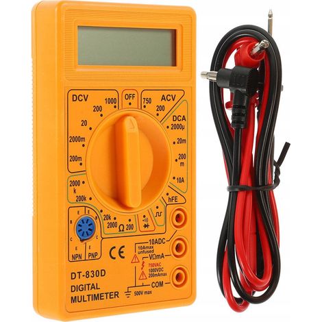 Rosfix Digitalmultimeter DT-830D – LCD-Anzeige 1999 Ziffern AC/DC Spannung & Strom, Widerstand, Dioden, Transistoren 9V Multitester für Elektronik & Haushalt (1/5)