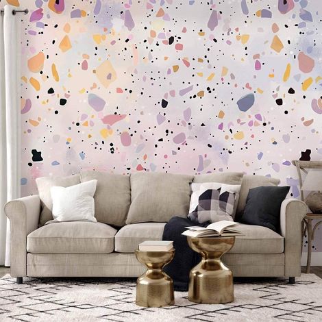Carta da parati artgeist terrazzo viola rosa 300x210 cm