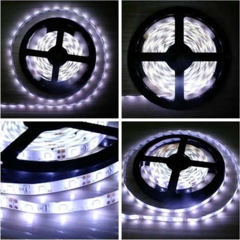 STRISCIA 300 LED 5 MT SMD 3528 STRIP ALTA LUMINOSITA BIANCA FREDDA FLESSIBILE (1/5)
