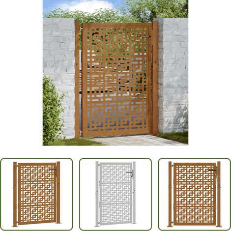 vidaXL Rostig - Gartentor 100x150 cm Verwitterungsstahl Kreuzdesign (1/5)