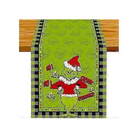 Chemin de table Grinch de Noël - Décoration de table pour la maison, la cuisine ou la salle à manger - NMAOV( B)