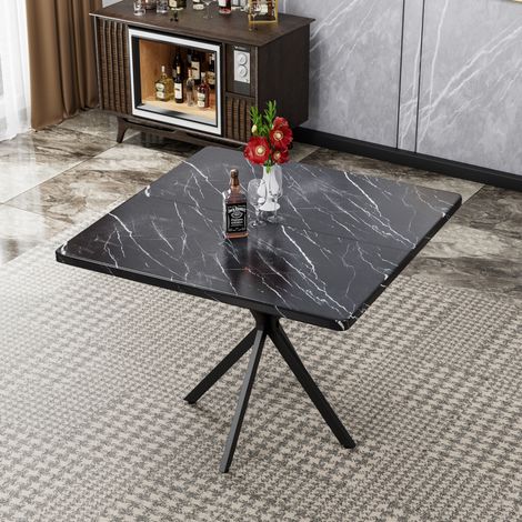 Tavolo da pranzo quadrato 98 x 98 x 78 cm in MDF nero DESVIAE (1/5)